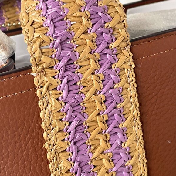 Coach Smith Tote 24 Small Leather Brown Pink CBG91 Crossbody Bag w/ Original PKG - Picture 9 of 12